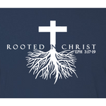 CHRISTIAN TEE SHIRT - ROOTED IN CHRIST - EPH 3:17-19