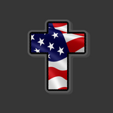 AMERICAN FLAG CROSS - ACRYLIC LAPEL PIN