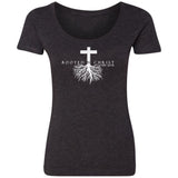 WOMENS CHRISTIAN TEE SHIRT - ROOTED IN CHRIST - EPH 3:17-19